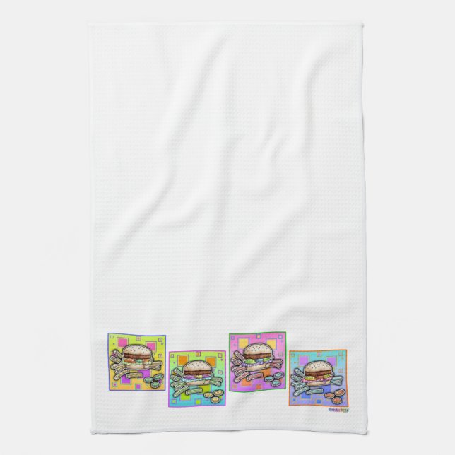 Pop Art HAMBURGER KITCHEN TOWEL (Vertical)