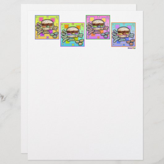 Pop Art HAMBURGER LETTERHEAD (Front/Back)