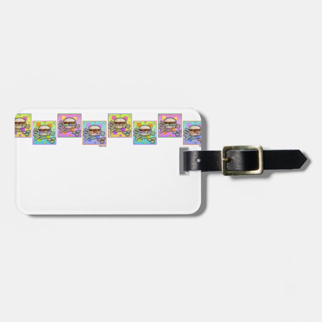 Pop Art HAMBURGER LUGGAGE TAG (Front Horizontal)