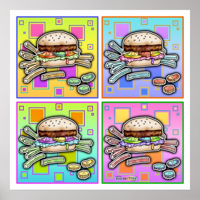 Pop Art HAMBURGER POSTERS - PRINTS (Front)
