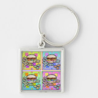 Pop Art HAMBURGER Premium KEYCHAIN