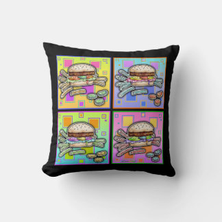 Pop Art HAMBURGER Reversible THROW PILLOW