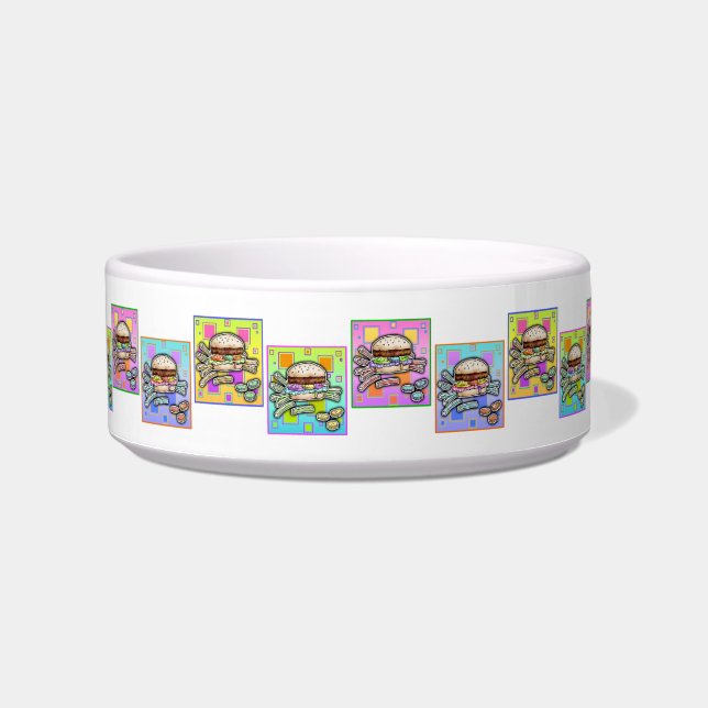 Pop Art HAMBURGER SNACK or PET BOWL (Front)