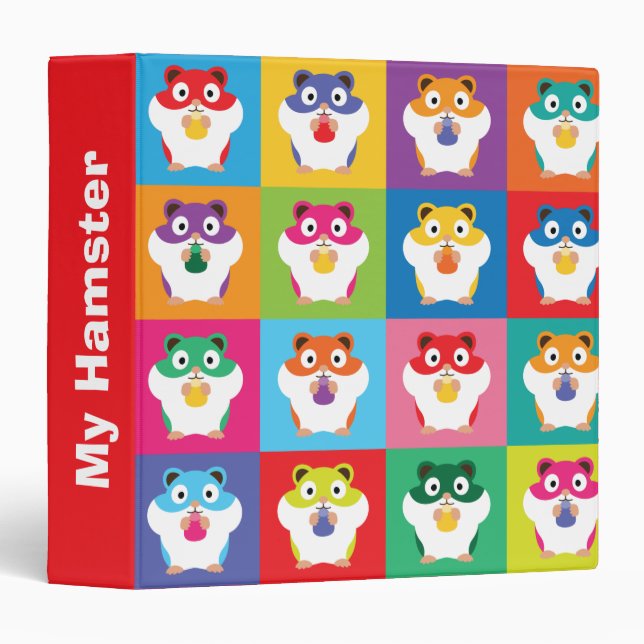 Pop Art Hamsters 3 Ring Binder (Front/Spine)