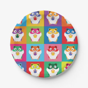 Pop Art Hamsters Paper Plate
