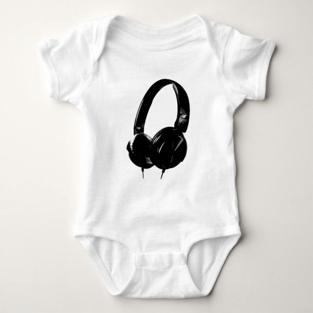 Pop Art Headphone Baby Bodysuit (Front)