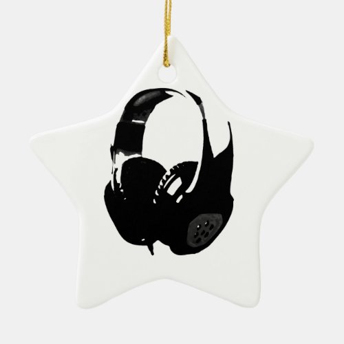 Pop Art Headphone Ceramic Ornament