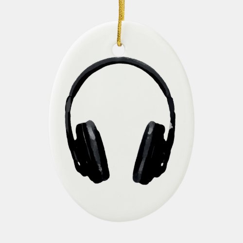 Pop Art Headphone Ceramic Ornament