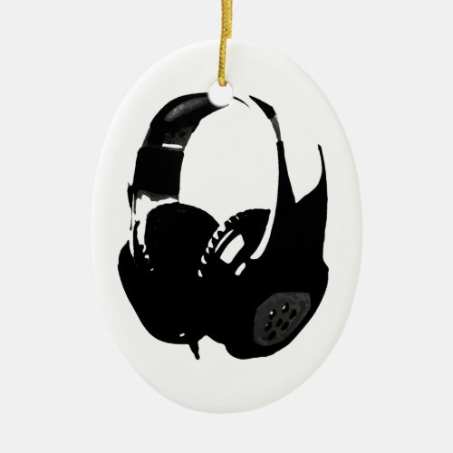 Pop Art Headphone Ceramic Ornament