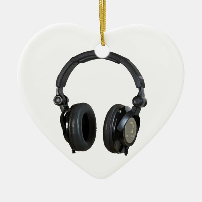 Pop Art Headphone Ceramic Ornament (Front)