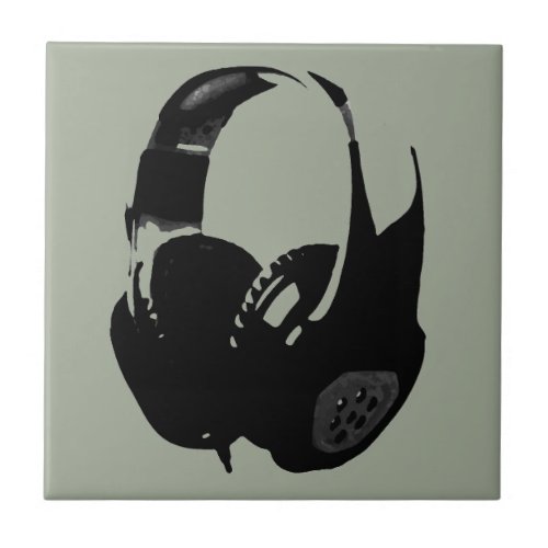 Pop Art Headphone Ceramic Tile