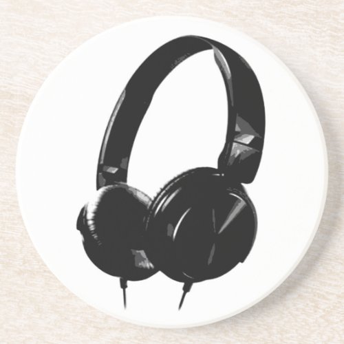 Pop Art Headphone Drink Coaster