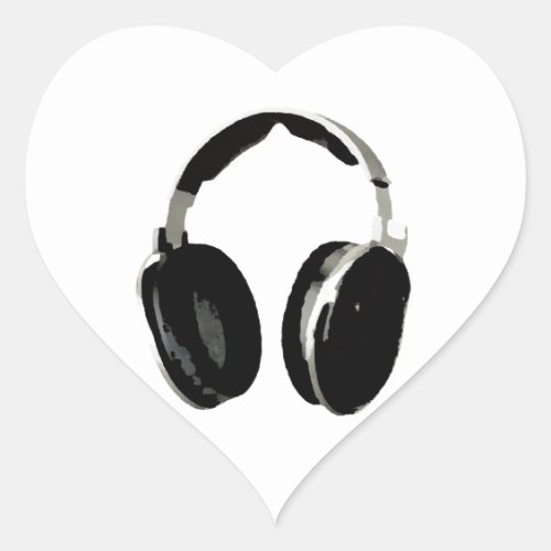 Pop Art Headphone Heart Sticker