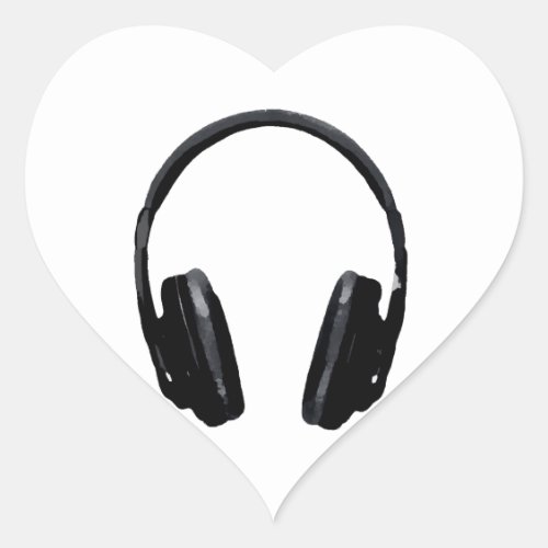 Pop Art Headphone Heart Sticker