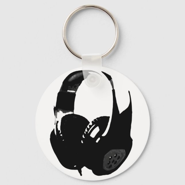 Pop Art Headphone Keychain (Front)