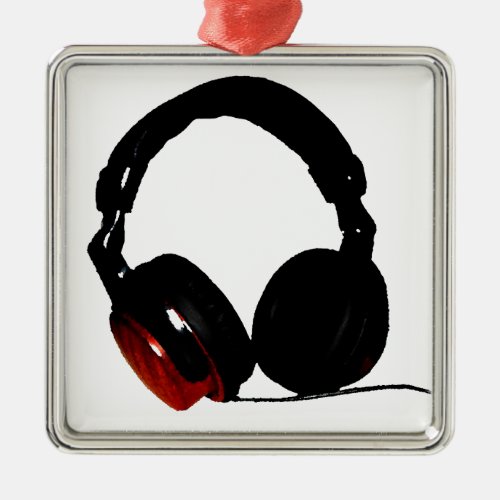 Pop Art Headphone Metal Ornament