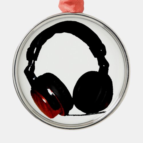 Pop Art Headphone Metal Ornament