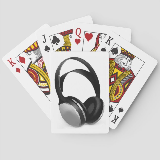 Pop Art Headphone Poker Cards (Back)