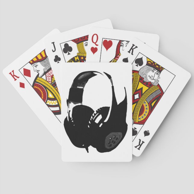 Pop Art Headphone Poker Cards (Back)