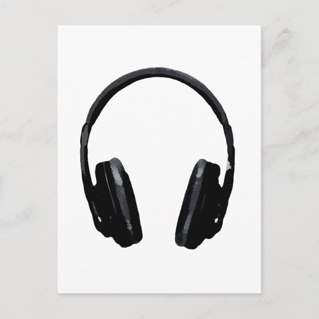 Pop Art Headphone Postcard (Front)