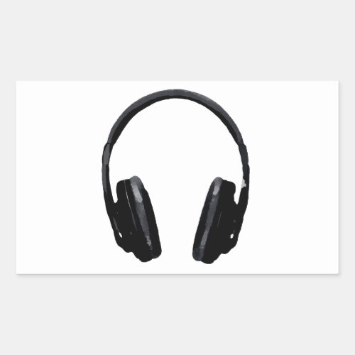 Pop Art Headphone Rectangular Sticker