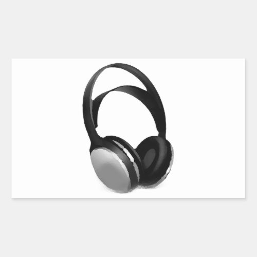 Pop Art Headphone Rectangular Sticker