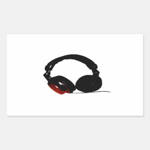 Pop Art Headphone Rectangular Sticker