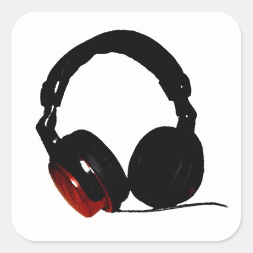 Pop Art Headphone Square Sticker