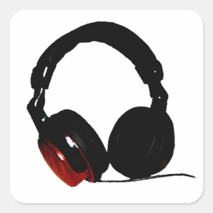 Pop Art Headphone Square Sticker