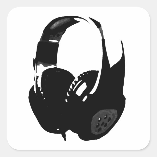 Pop Art Headphone Square Sticker (Front)