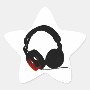 Pop Art Headphone Star Sticker