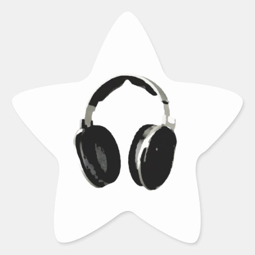 Pop Art Headphone Star Sticker