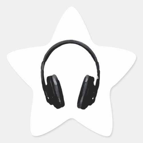 Pop Art Headphone Star Sticker