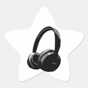 Pop Art Headphone Star Sticker