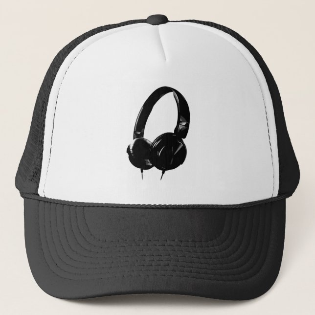 Pop Art Headphone Trucker Hat (Front)