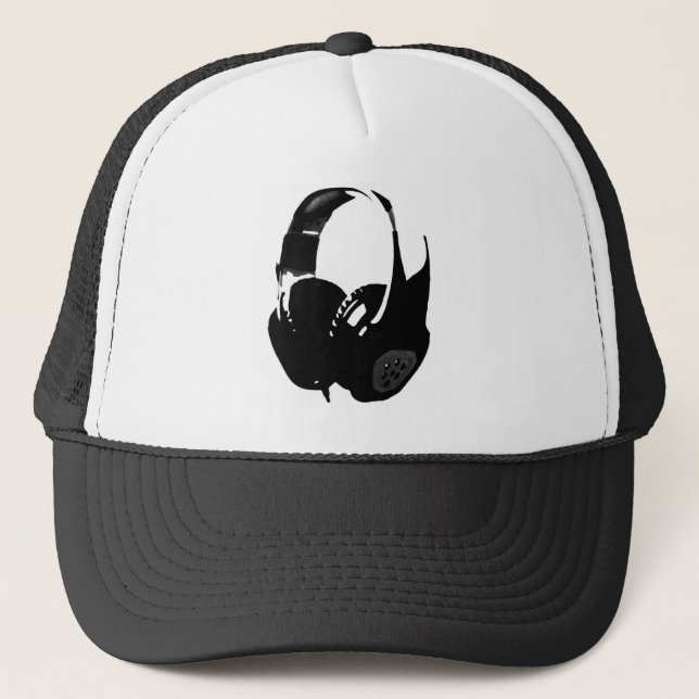 Pop Art Headphone Trucker Hat (Front)