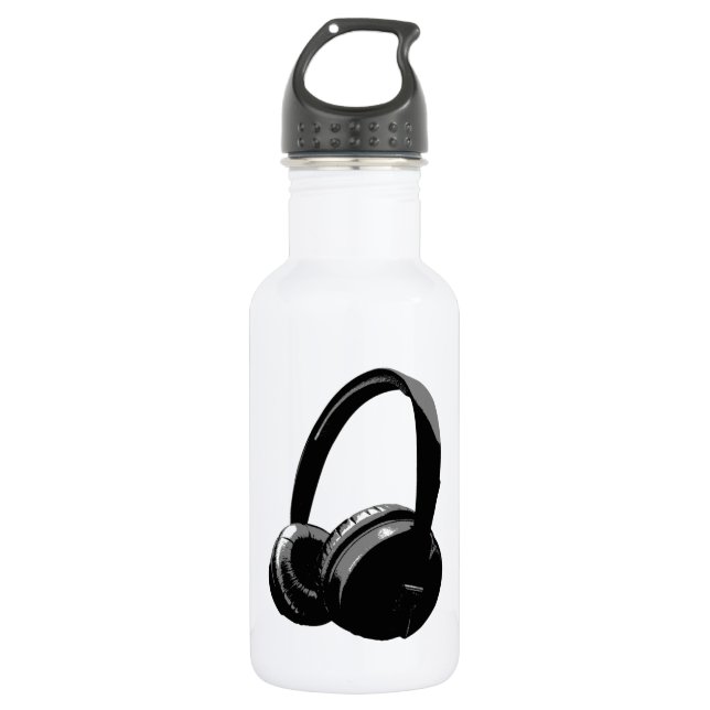 Pop Art Headphone Water Bottle (Front)