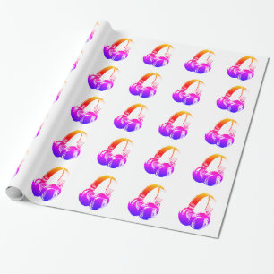 Pop Art Headphone Wrapping Paper