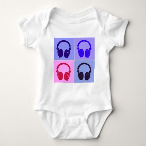 Pop Art Headphones Baby Bodysuit