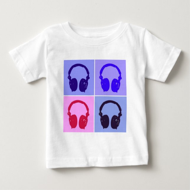Pop Art Headphones Baby T-Shirt (Front)