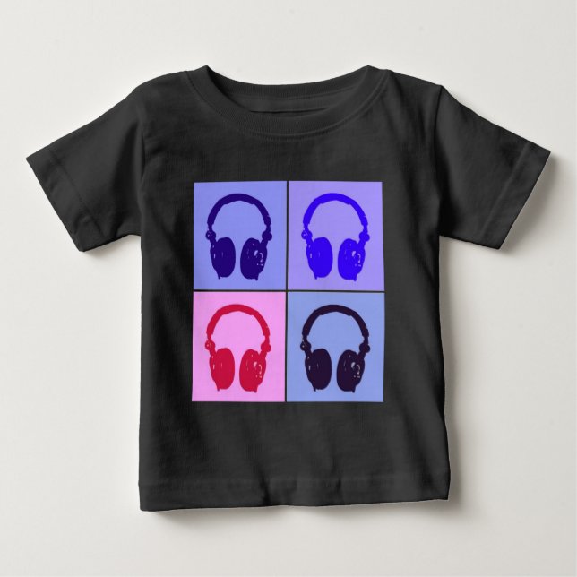 Pop Art Headphones Baby T-Shirt (Front)