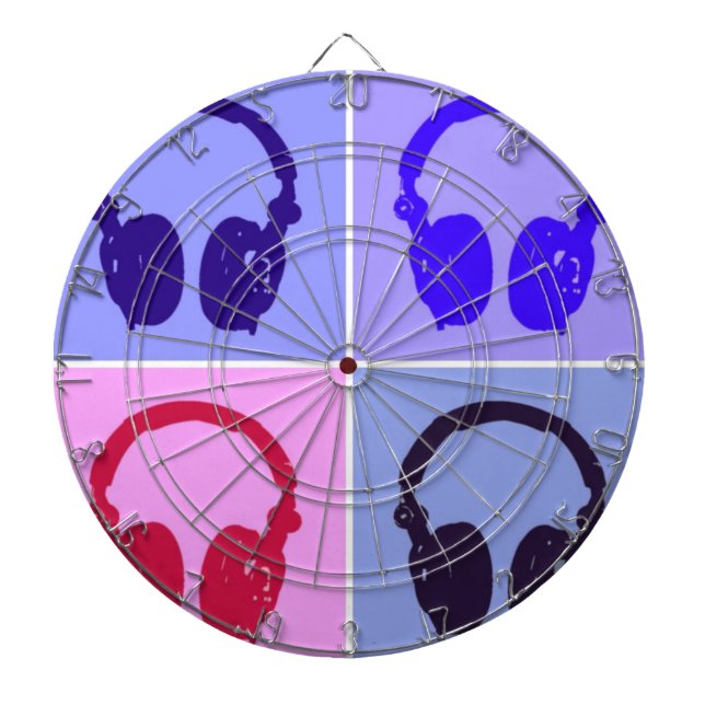 Pop Art Headphones Dart Board (Front)