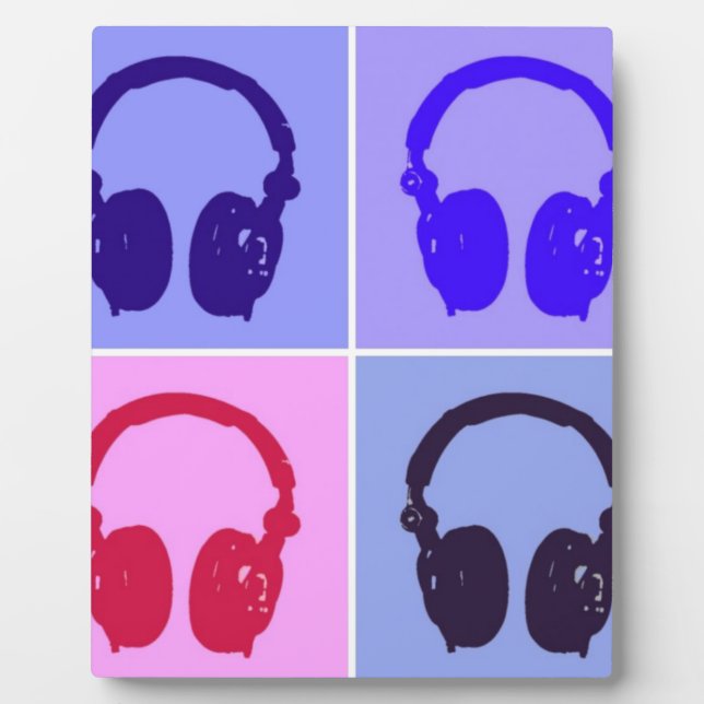 Pop Art Headphones Plaque (Front)