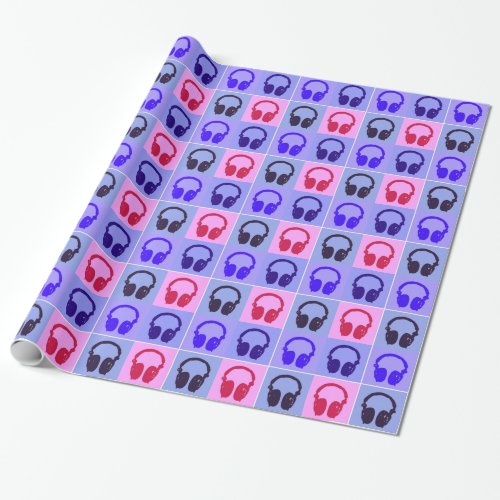 Pop Art Headphones Wrapping Paper