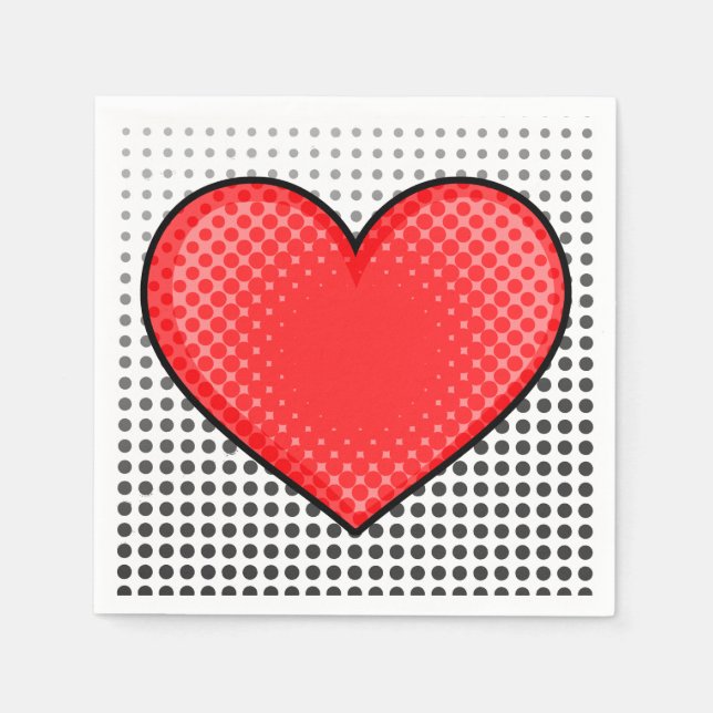 Pop Art Heart Napkins (Front)