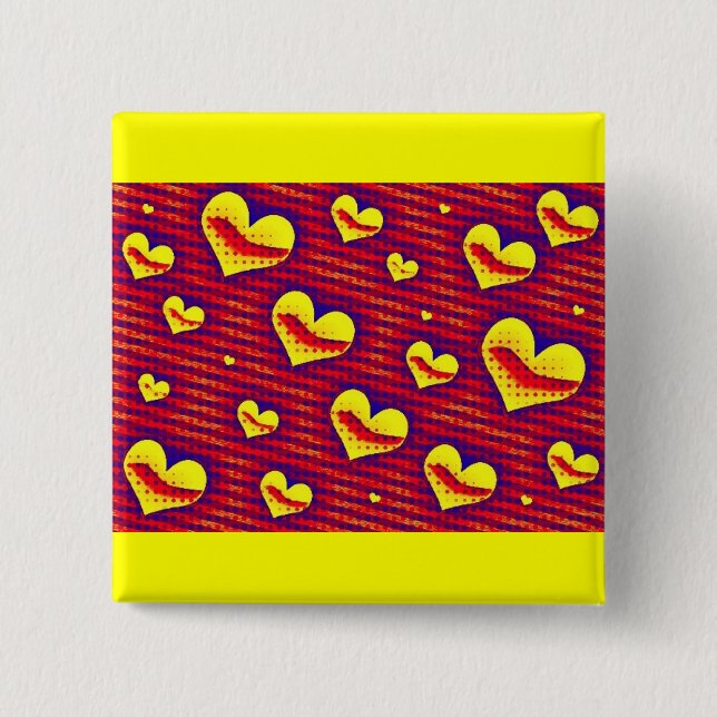 Pop Art Hearts Button (Front)
