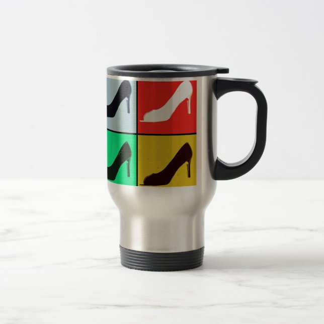 Pop Art High Heel Pumps Travel Mug (Right)