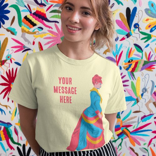 Pop Art Historical Woman in Bustle Dress Custom T_Shirt