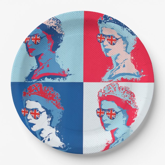 Pop art HM Queen Party Paper Plates (Front)