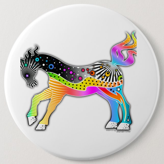Pop Art HORSE Pinback Button (Front)